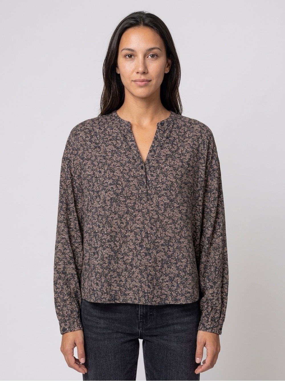 Floral Long-Sleeve Blouse